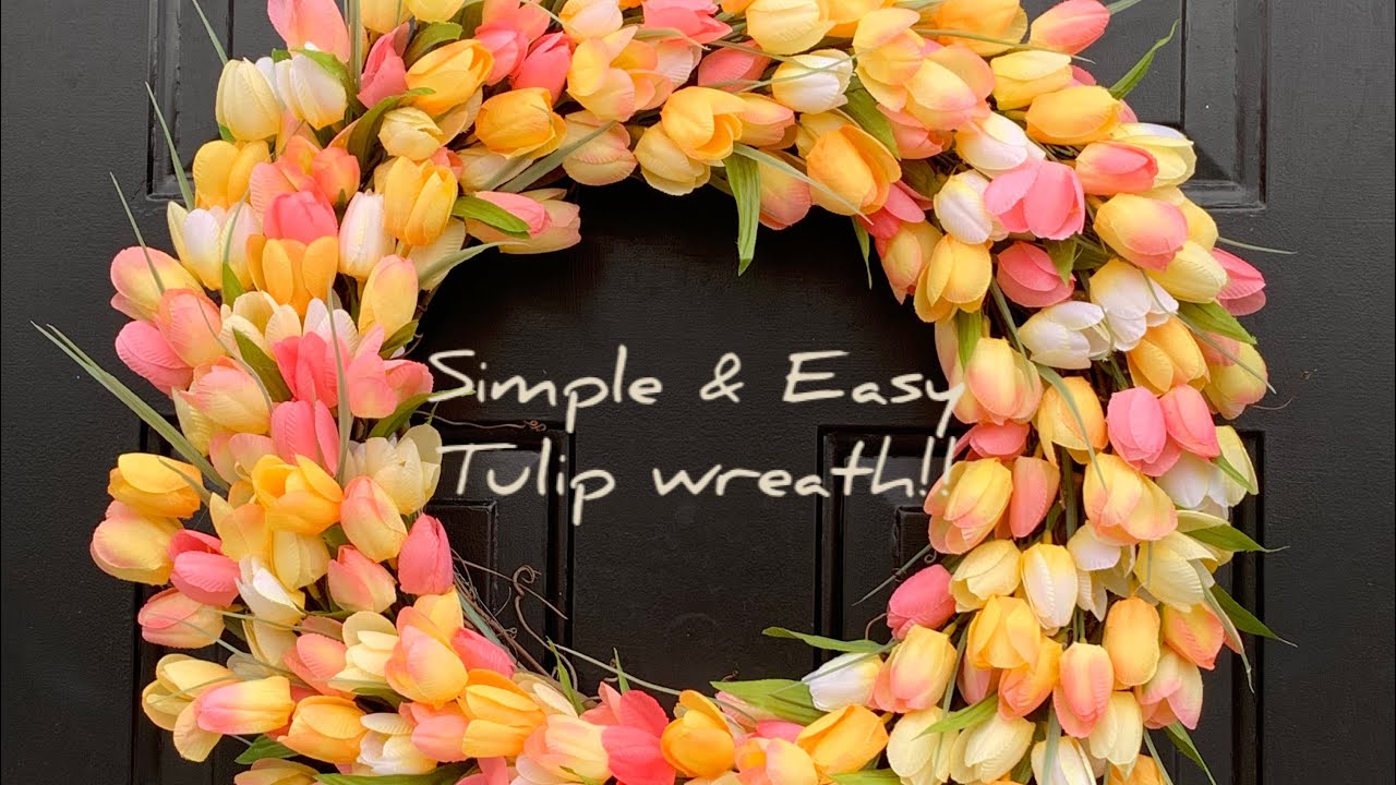Simple & Easy Spring Tulip Wreath!! 🌷