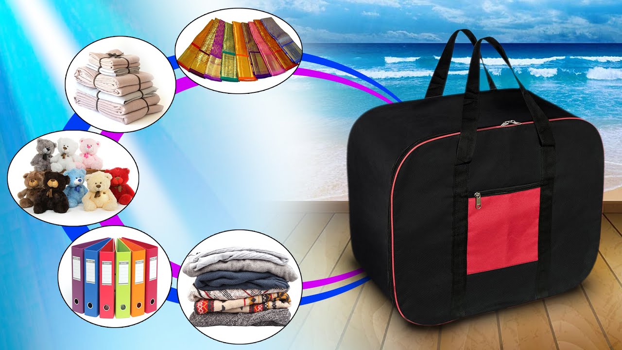 Storite Nylon Big Underbed Storage Bag Moisture Proof Cloth Organiser with Zippered Closure