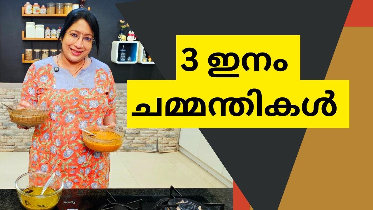 THREE EASY AND TASTY CHUTNEY RECIPES | എളുപ്പത്തിൽ 3 ചമ്മന്തികൾ | എള്ള് CHUTNEY | ONION CHUTNEY