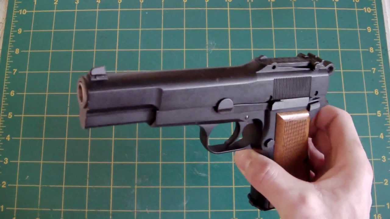 LaZouche Custom airsoft WE Browning HP 9mm review.
