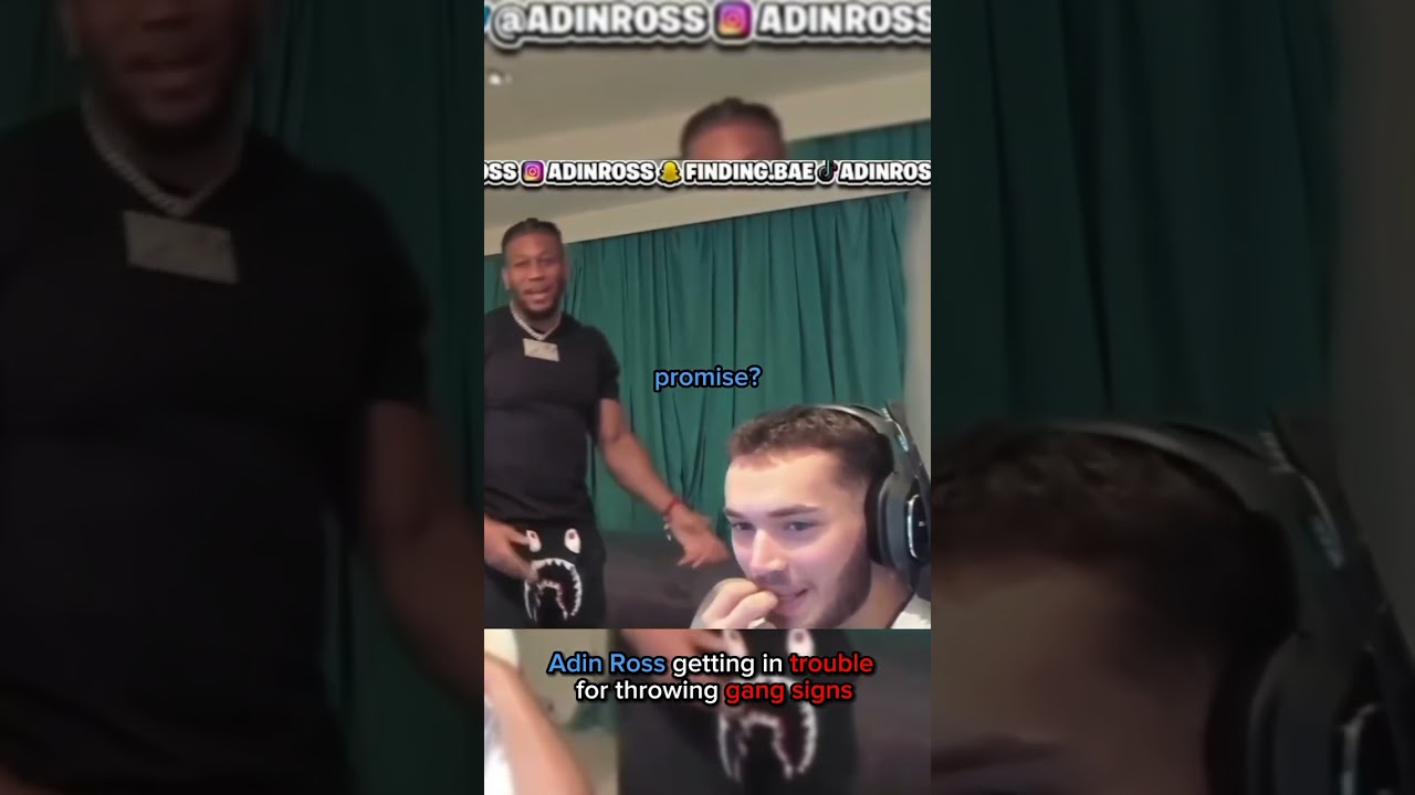 Adin Ross gets in trouble for throwing gang signs 👀🤬 #shorts