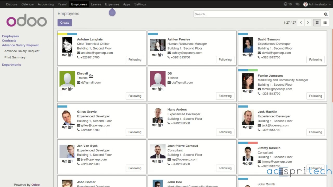 Odoo Employee Advance Salary
