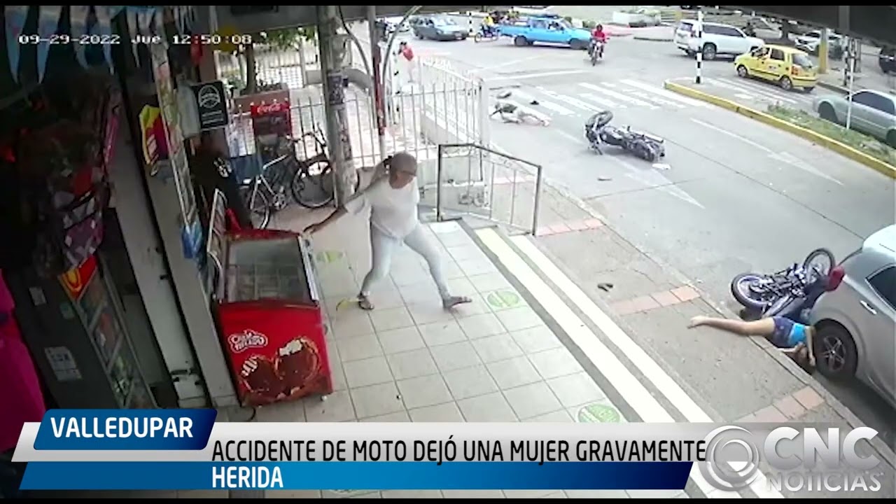 ACCIDENTE DE MOTO DEJ&Oacute; UNA MUJER GRAVAMENTE HERIDA