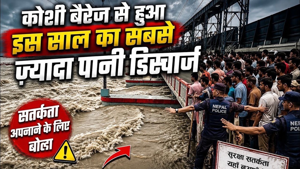 Water Level in Koshi Barrage is rising. Stay Safe. #koshibarrage #barrage #koshiriver 