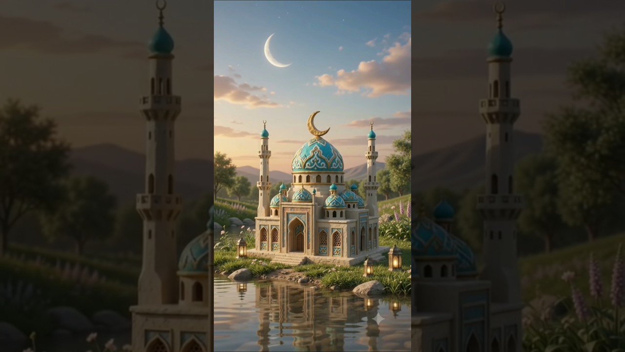 Beautiful Ramadan Mosque Made of Clay 🌙🕌 Beautiful Mosque Clay Art by the Riverside