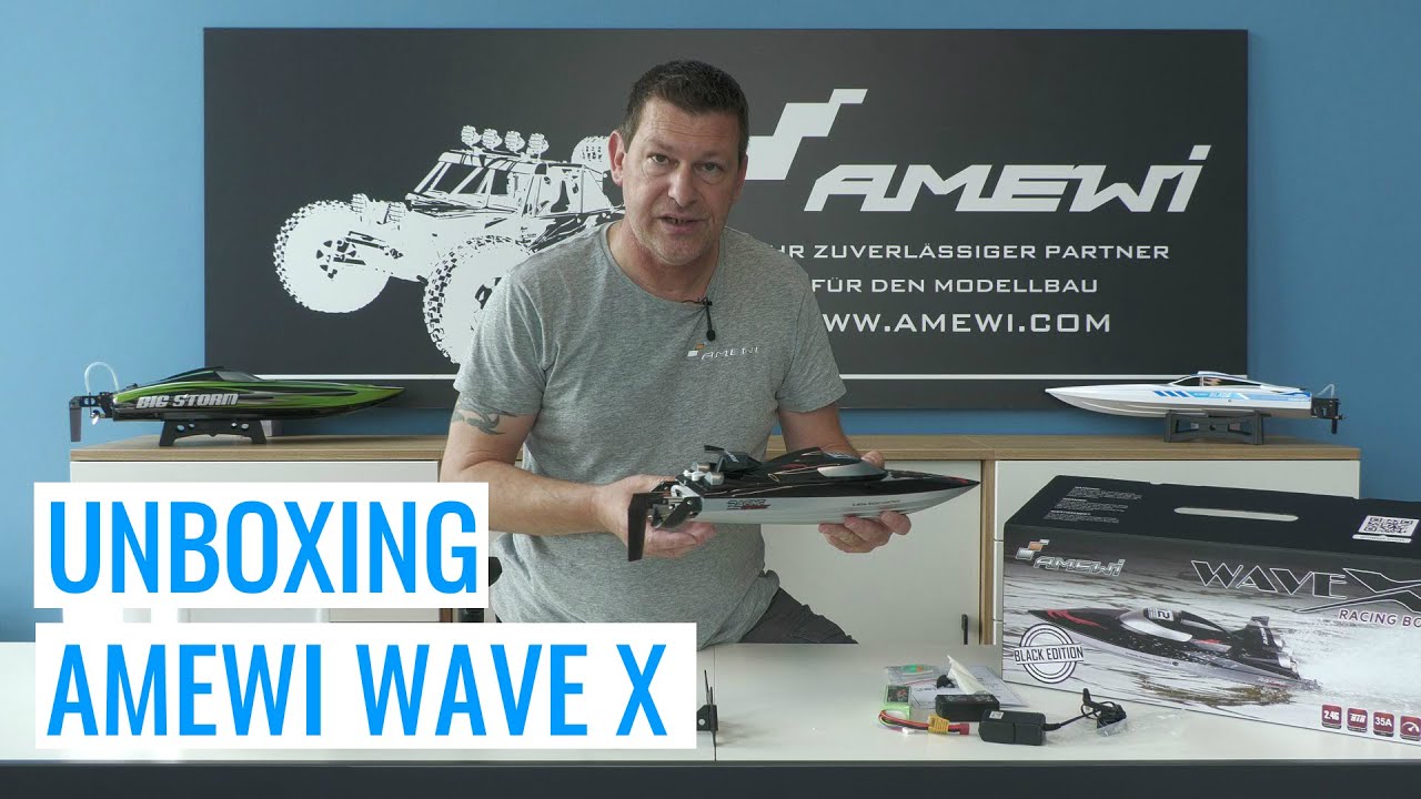 Amewi WaveX Black Edition brushless Rennboot Unboxing und Erklärung