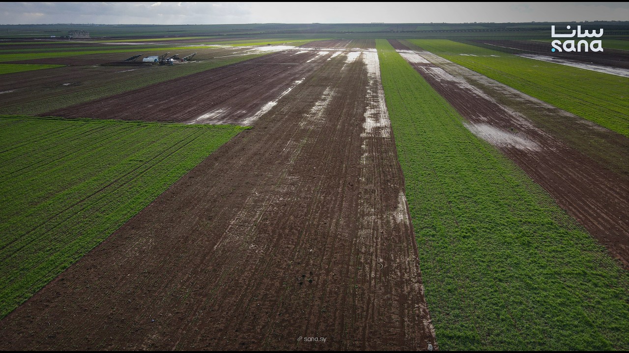 مياه الأمطار تغمر الأراضي الزراعية في قرى مسقان وكفر ناصح ومنغ بريف حلب الشمالي