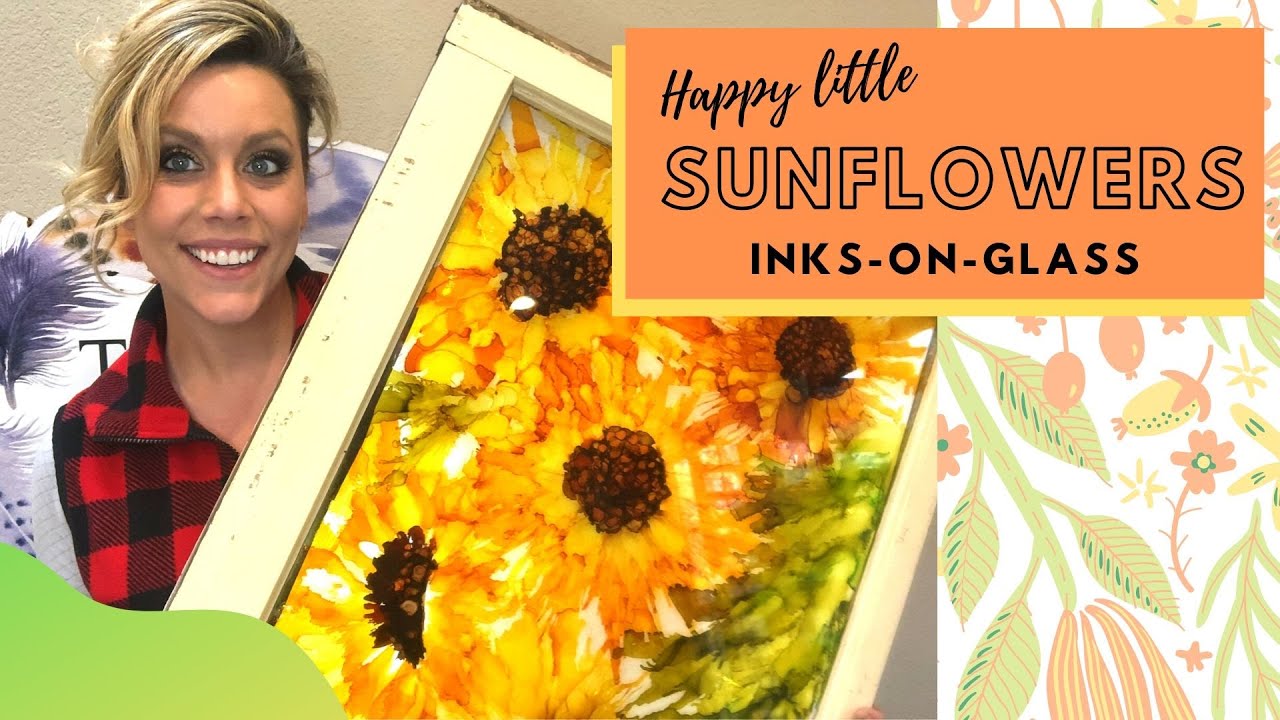 Create Vibrant Sunflowers on Glass with Alcohol Ink!