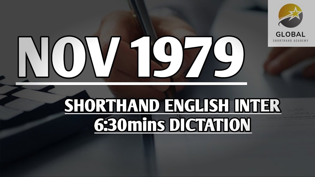 NOV 1979 SHORTHAND ENGLISH INTER SPEED 6:30mins DICTATION 🔊✍🏼🏆✨