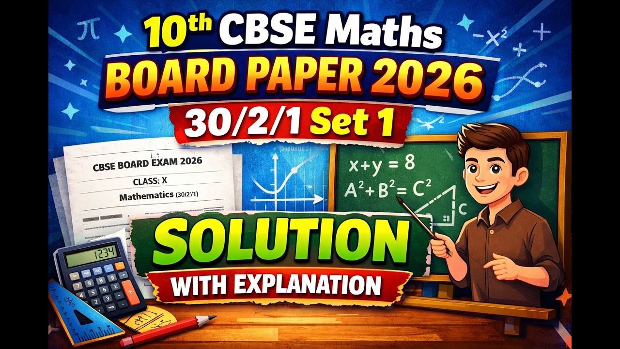 10th CBSE Maths Board Paper 2026 30/2/1 Set 1 Solution with Explanation #10thmaths #boardexam #ncert