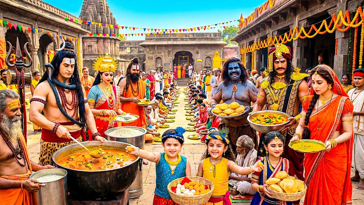 बाल कान्हा ने महादेव के साथ मिलकर वृन्दावन में भंडारा करवाया | यशोमती मईया के नंदलाला | Shre Krishan