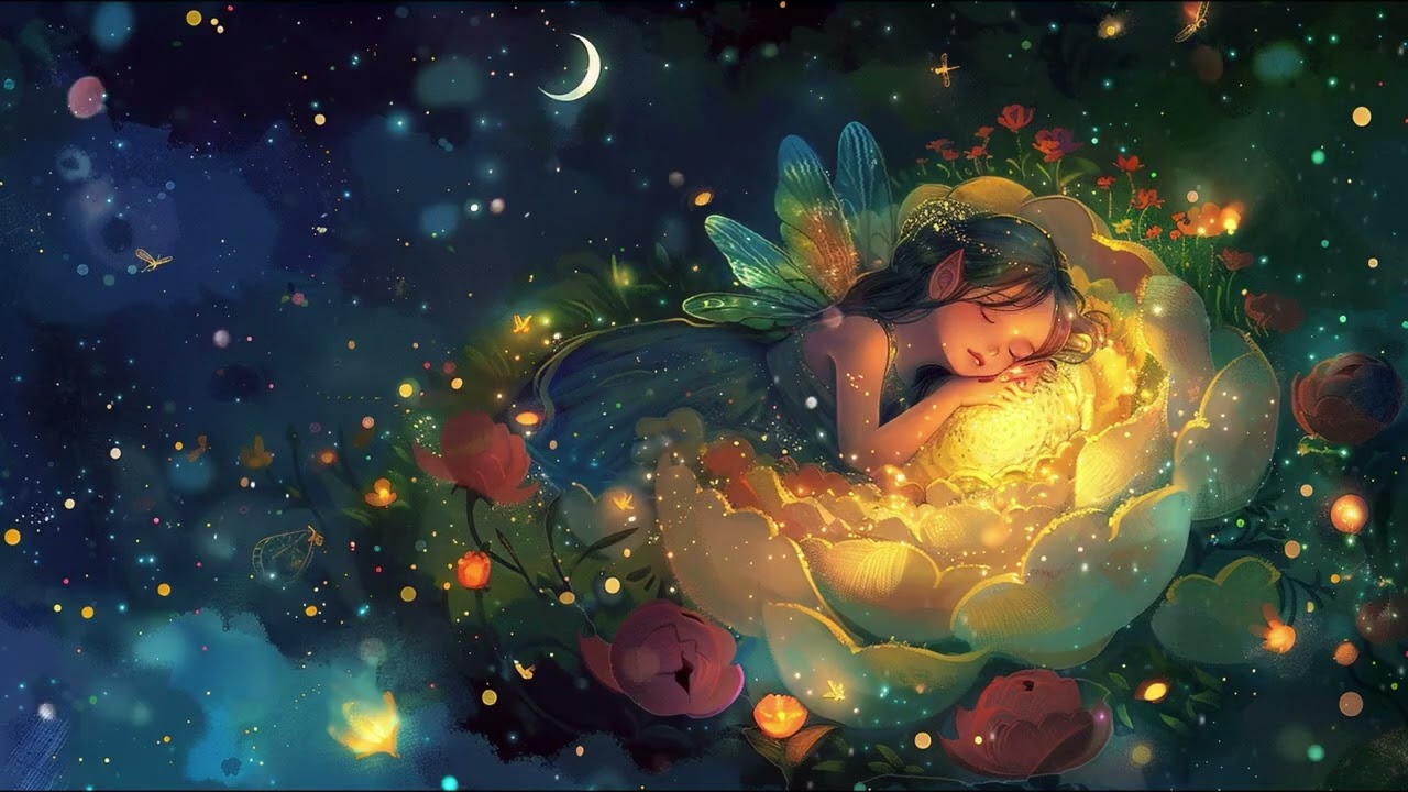 Quiet Highland Nature Ambience with Crickets (no music)🌸 Fairy Peony Sleeping in Flower