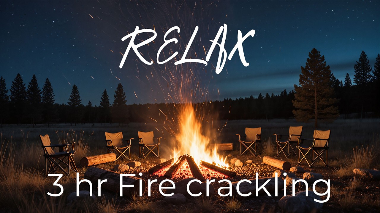 Relaxing Fire Crackling Sound (No Ads) For Sleep, Meditation, Relaxation - Peaceful Ambience - 3 Hr