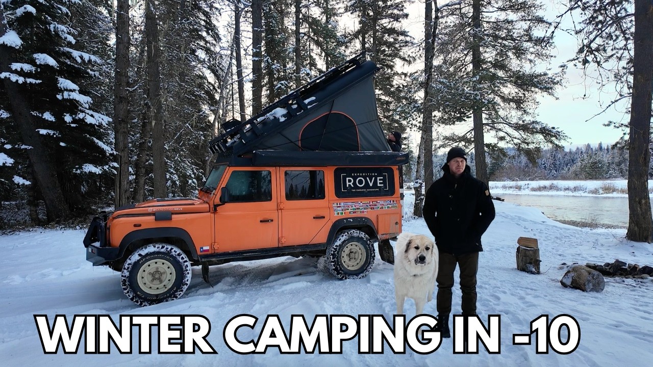 -10° Winter Camping in a Land Rover Defender (Man & Dog)