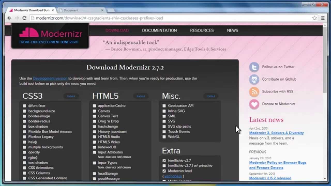 How to use Modernizr -An Introduction.