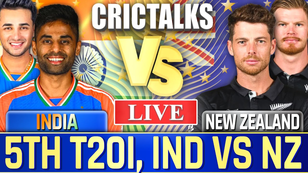 🔴 Live: IND v NZ, 5th T20I, Cricket Live Match Today Scores & Commentary, Last 8 Overs