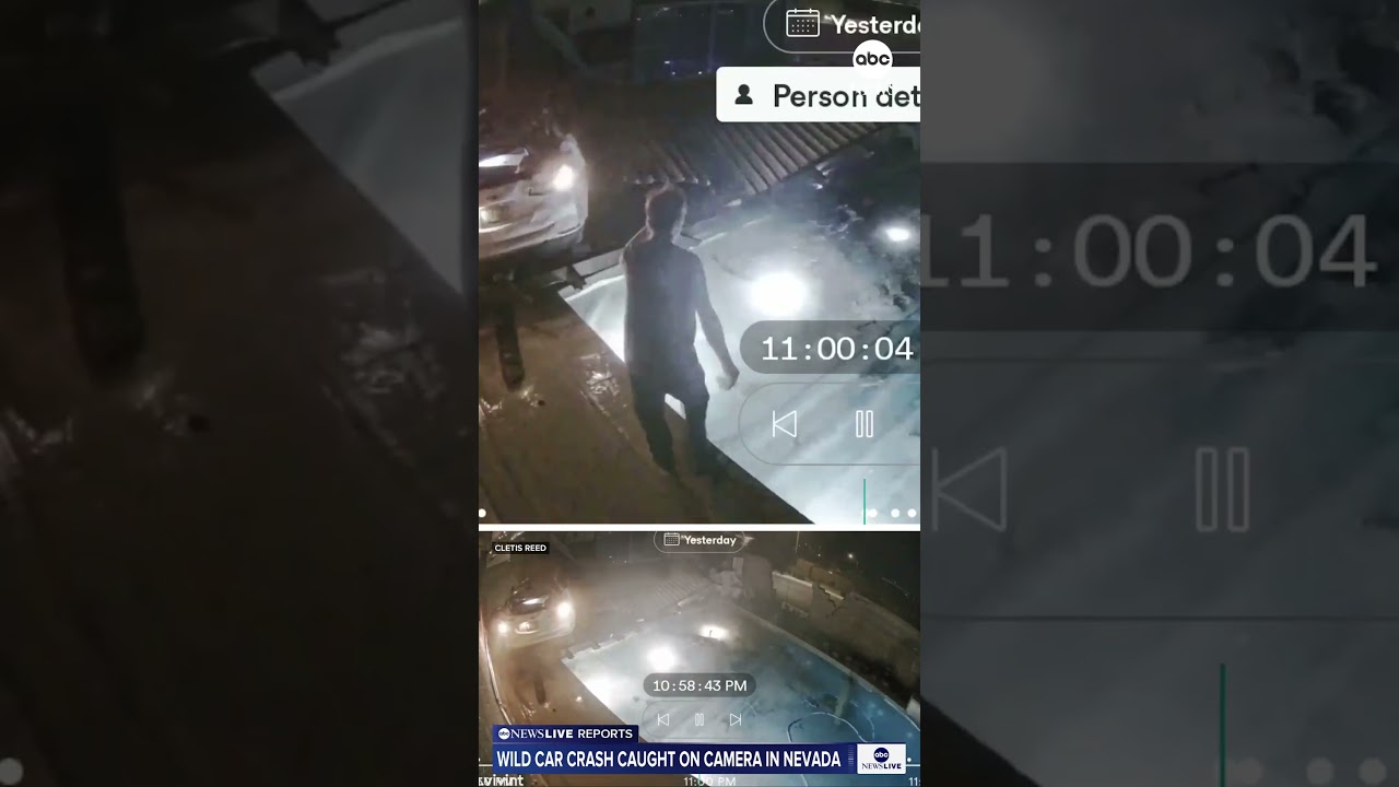 Car goes flying over backyard wall, lands on pool house roof in Nevada