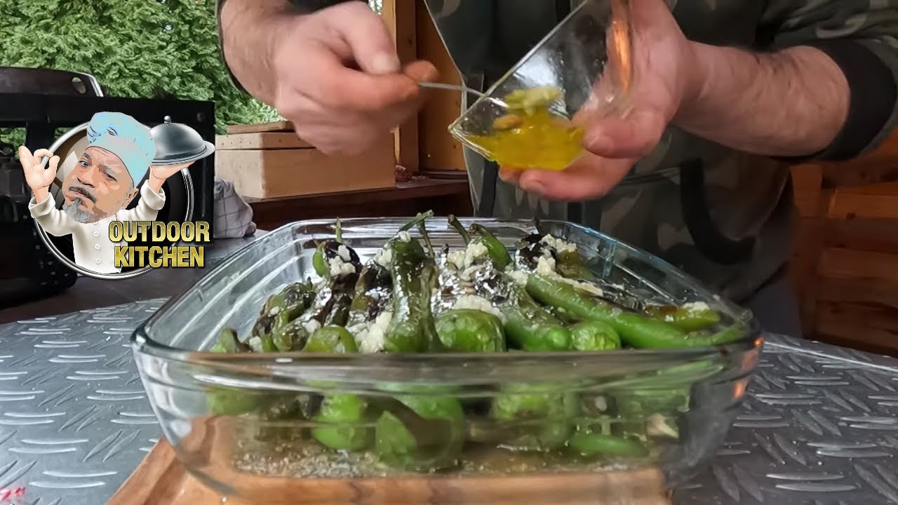 Перец на гриле в чесночном маринаде