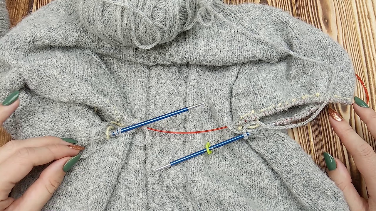 ДВА РУКАВА ОДНОВРЕМЕННО НА КРУГОВЫХ СПИЦАХ / ВЯЗАНЫЙ СВИТЕР ИЗ DROPS SKY 