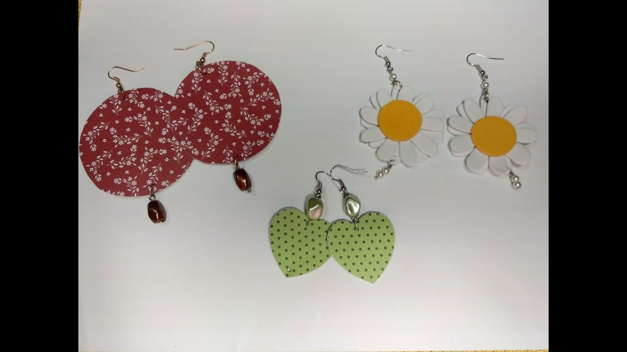 DIY 3 idee per orecchini di carta e gomma crepla! ❤