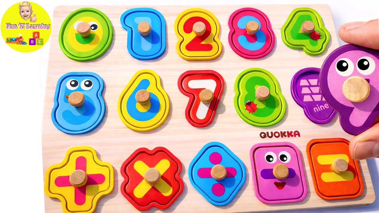 Счёт, числа и фигуры с помощью развивающей головоломки | Весёлое обучающее видео для дошкольников...