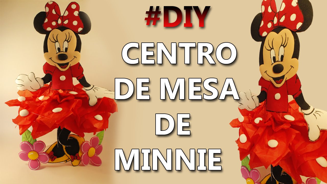 COMO HACER UN CENTRO DE MESA DE MINNIE MOUSE | Manualidades faciles