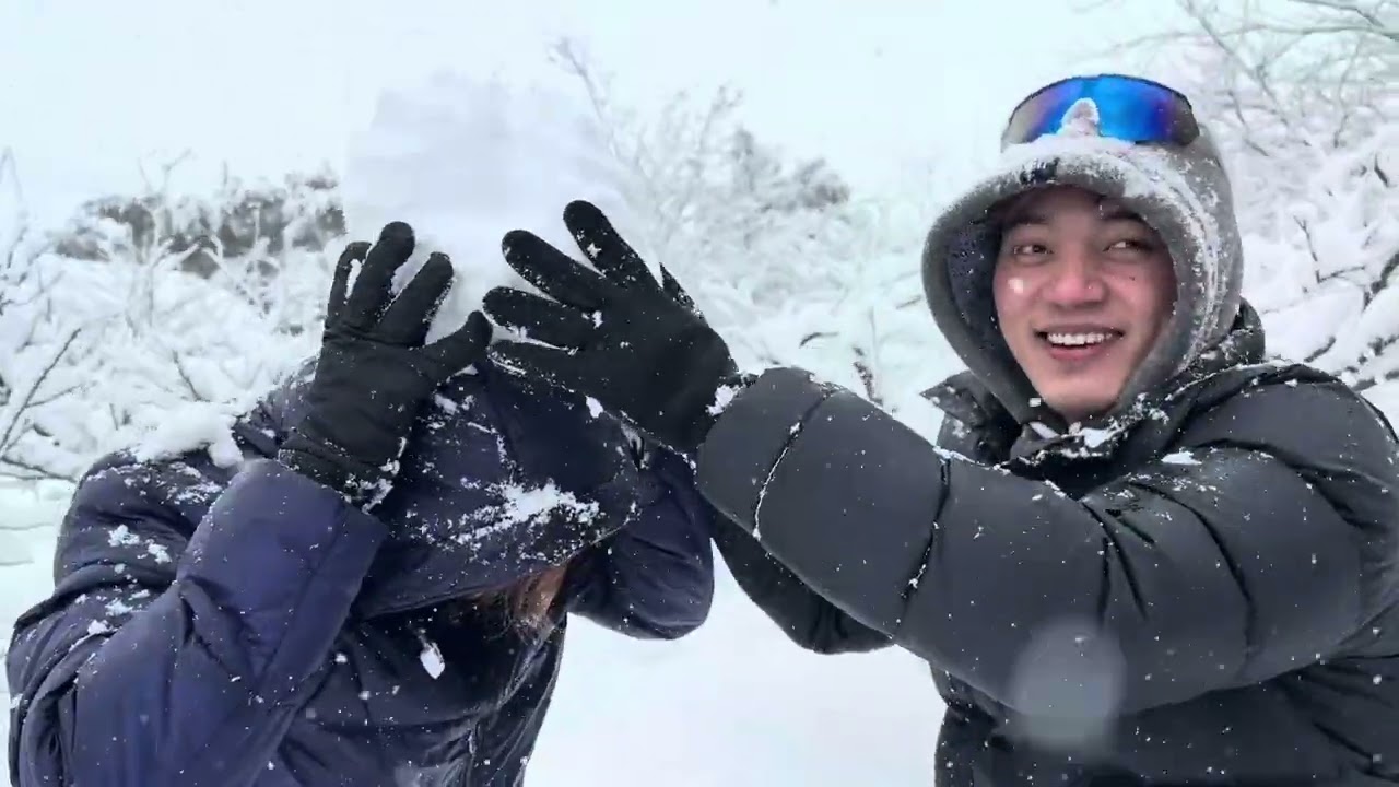 Our first  snow experience in Japan we made to our day today so happy&enjoying moment with brothers 