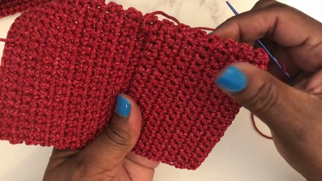 Cute Sparkling Red Crochet Wallet : Sewing seams to handmade crochet wallets