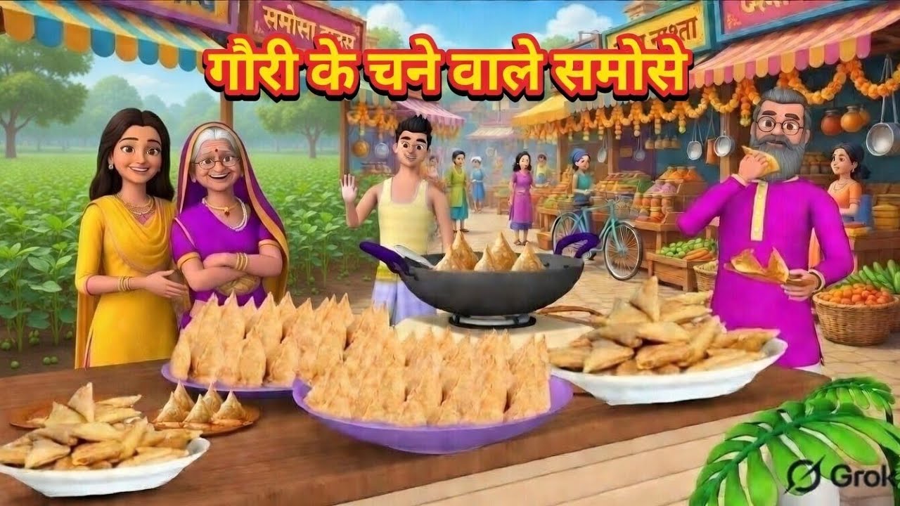 “गौरी के चने वाले समोसे” gori ke chane vale samose | Hindi cartoon kahani |   moral stories hindi 