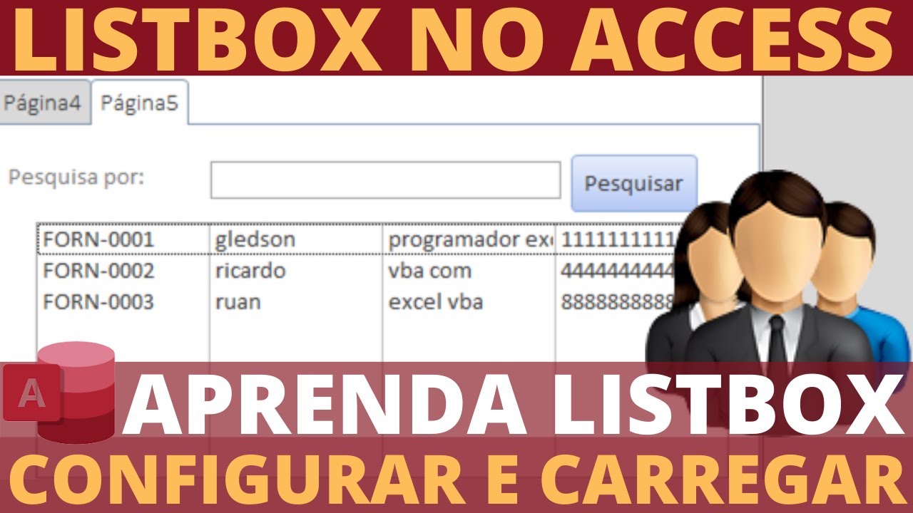 Como Criar Listbox em Formulario ACCESS | Aprenda Inserir, Configurar e Carregar Listbox no Access
