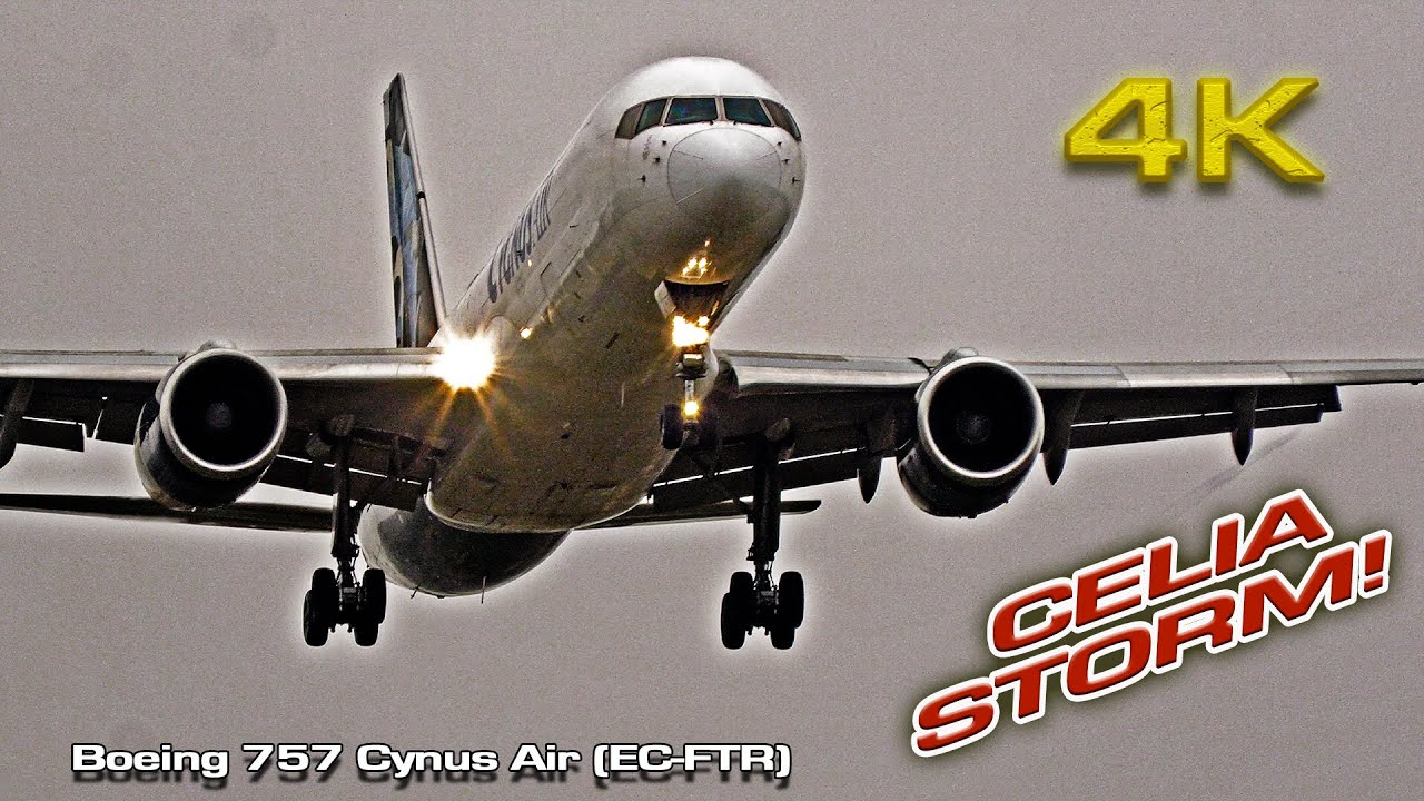 Boeing 757 Cygnus Air Cargo (EC-FTR)  Crosswind Landing!