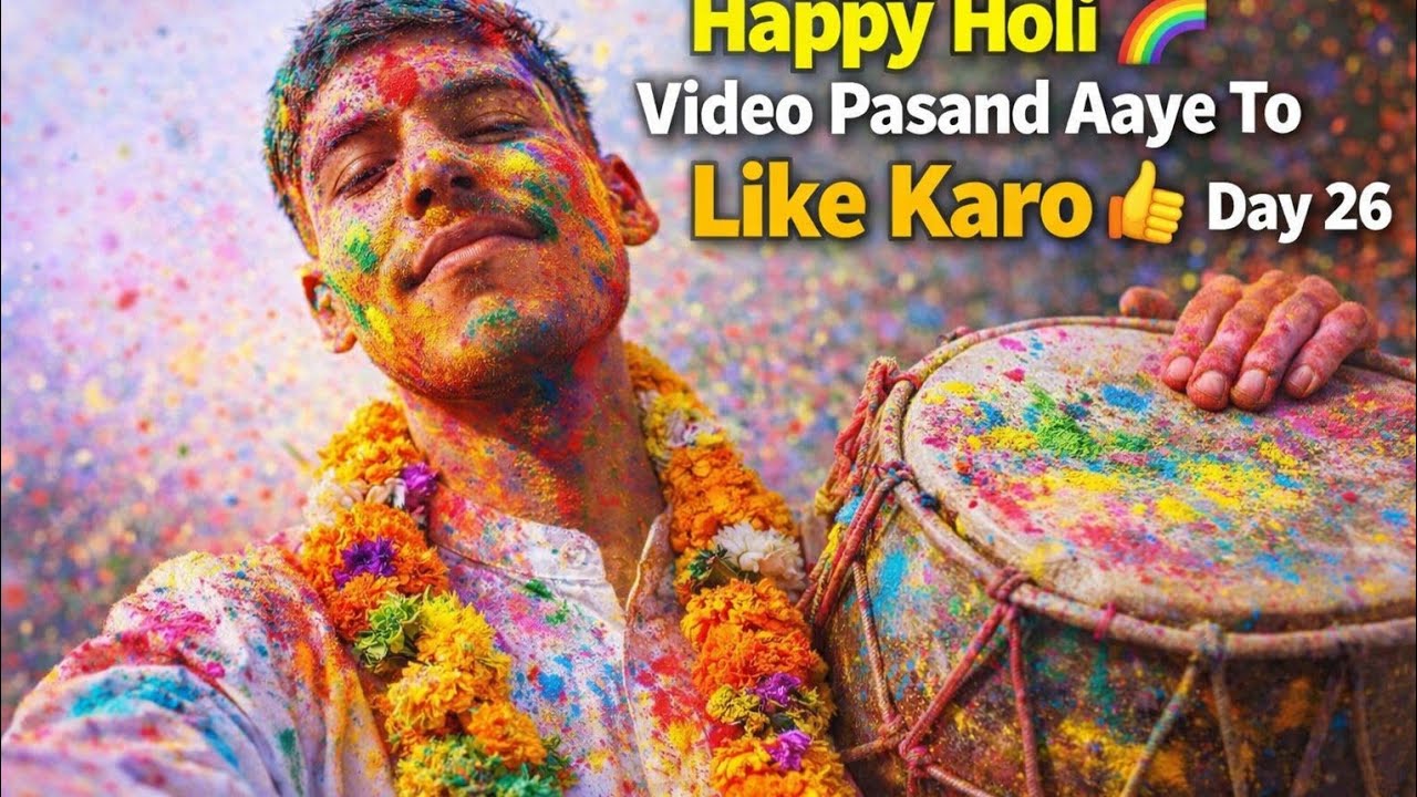 Day 26 Happy Holi video pasand to Like karo 😂🙏
