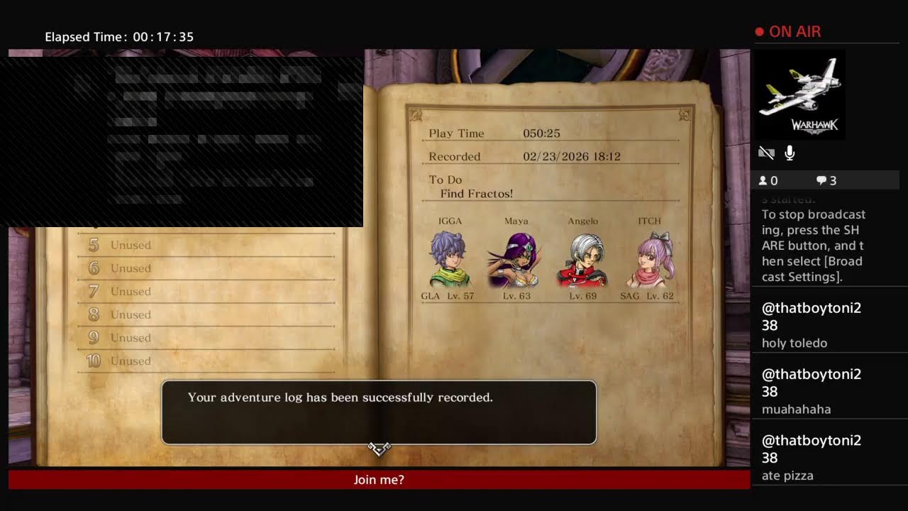 FightNoid  unscheduled dragon Quest heroes 2 session stream