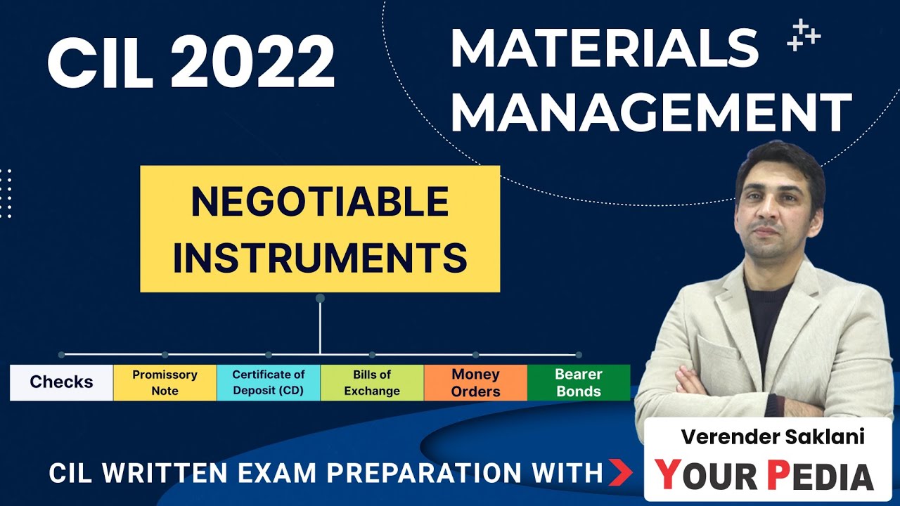 Negotiable Instrument | CIL Materials Management | CIL Materials Management Trainee written exam