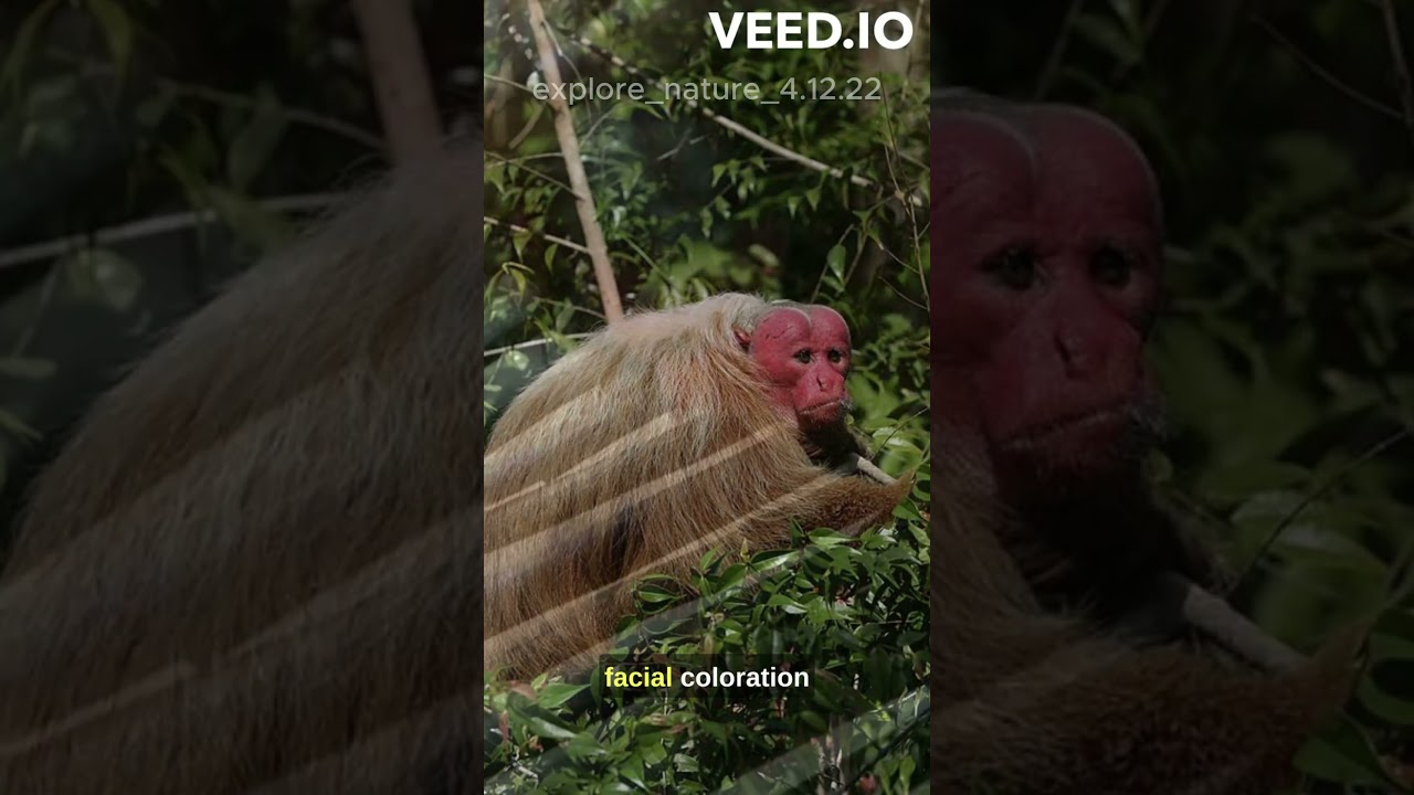 Bald Uakari Monkey | Red Faced Unique Primate #shorts #short #animals