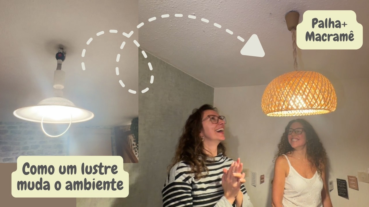 Lustre do Lixo em Luxo=Luminárias com Macramê e Reaproveitamento-Ap da Mari mais fofa ainda.