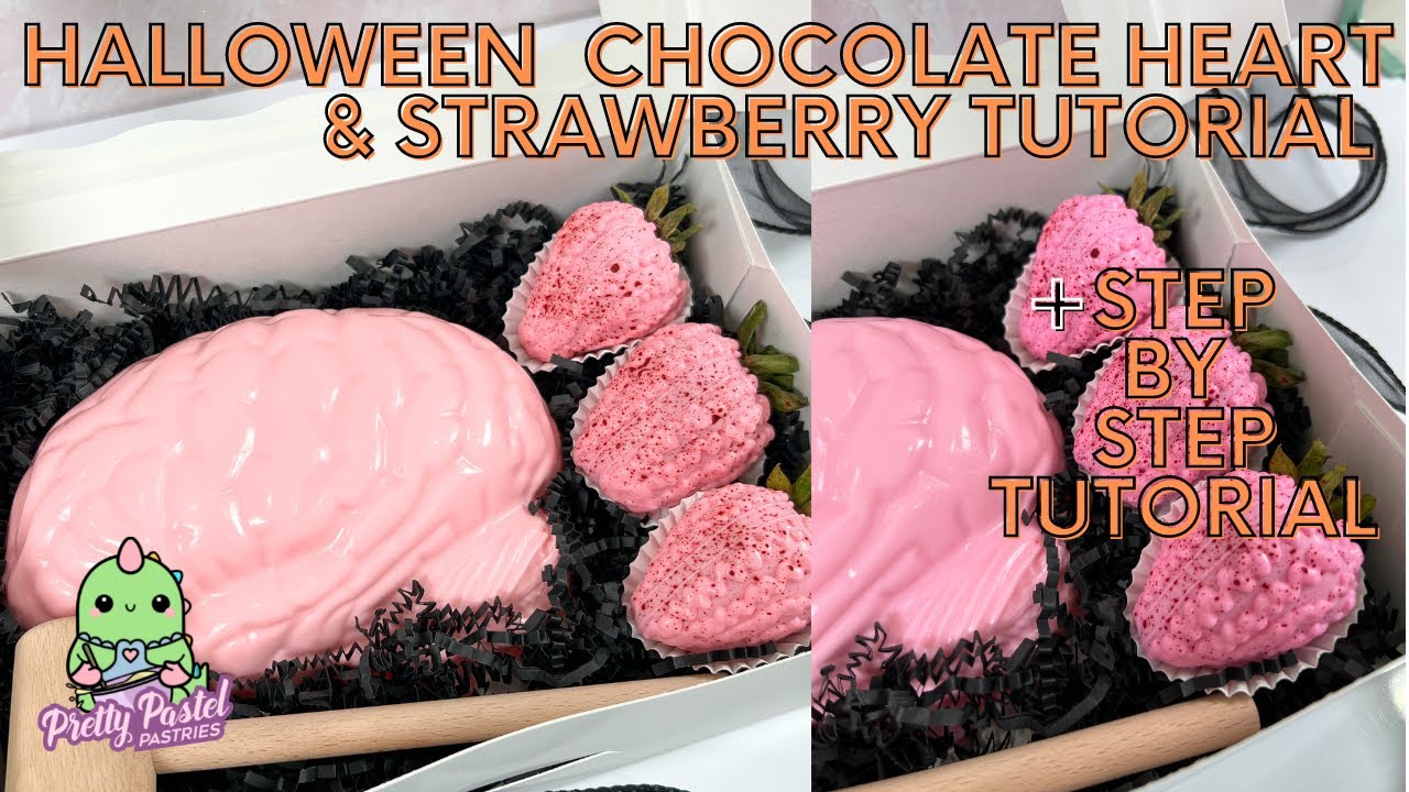 Halloween Chocolate Breakable Heart and Strawberries | Step By Step Tutorial