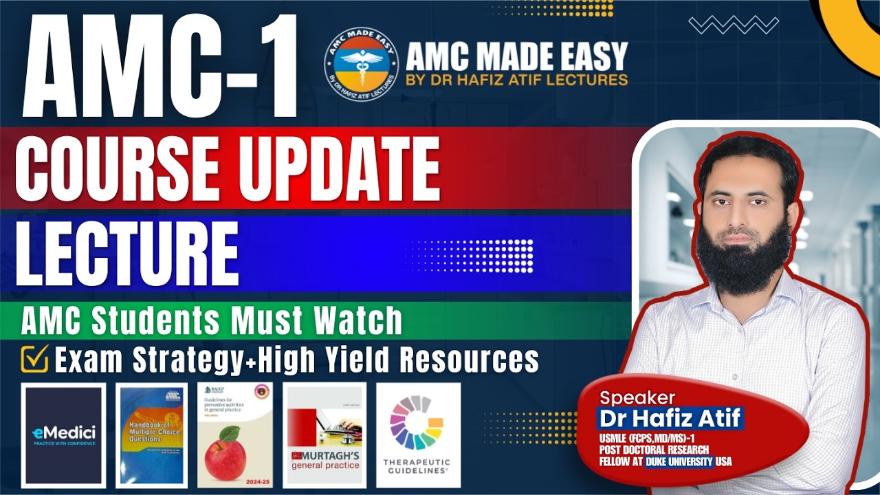 AMC-1 Motivational Lecture | And Course Update |Dr Hafiz Atif| Exam Strategy + High Yield Resources|