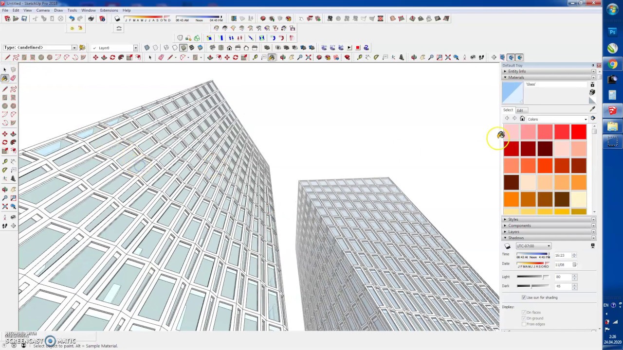 Skyscraper 3d modeling in Sketchup.