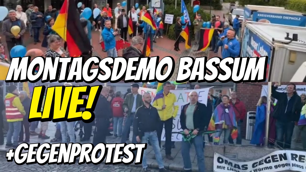 LIVE ❗️ Montags DEMO Bassum AfD & GEGENDEMO 💥 Umzug Bürgerpolitik & Frieden Diepholz Niedersachsen