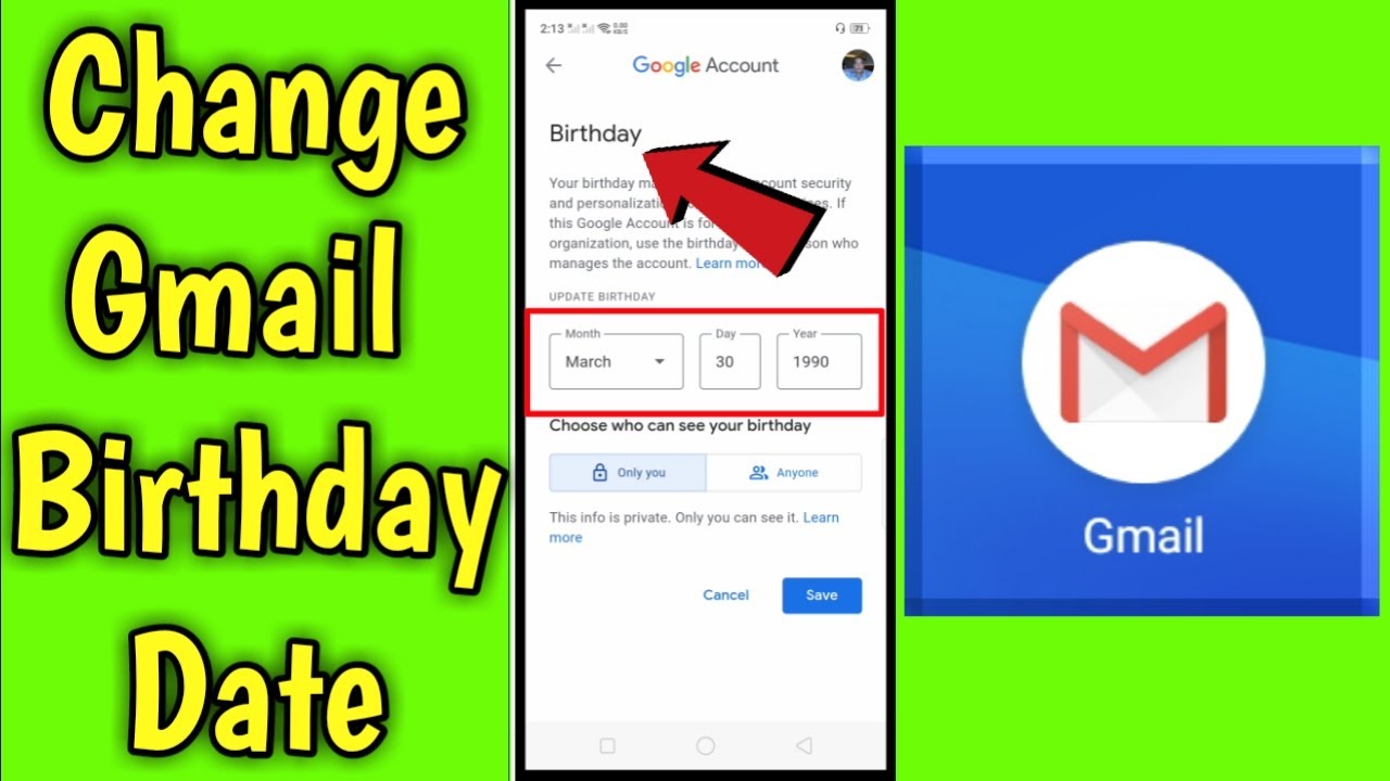How to Change Gmail Birthday Date Using Mobile Phone
