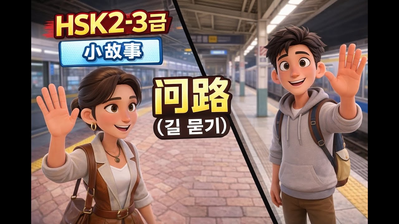 중국어 초급 듣기 연습 | HSK 2–3급 짧은 이야기 | 问路 길 묻기 | 하루 5분 중국어