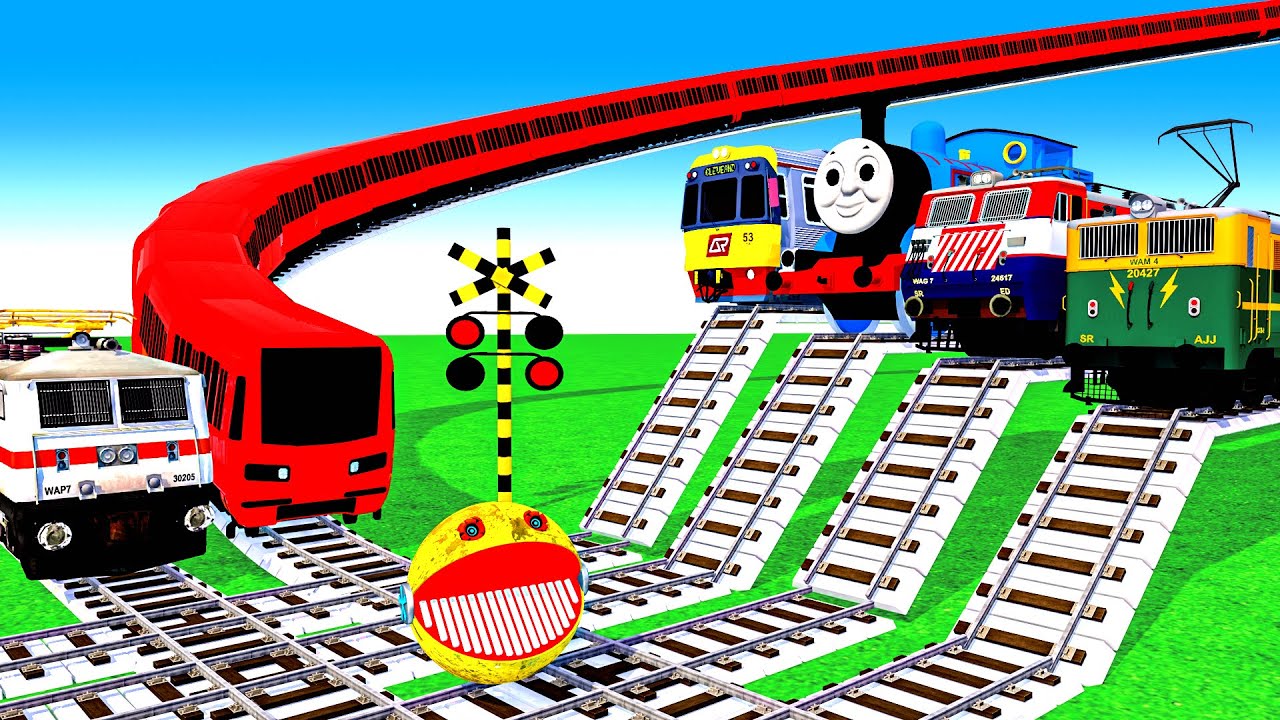 【踏切アニメ】あぶない電車 TRAIN THOMAS 🚦 Fumikiri 3D Railroad Crossing Animation Kereta Api Kartun #123