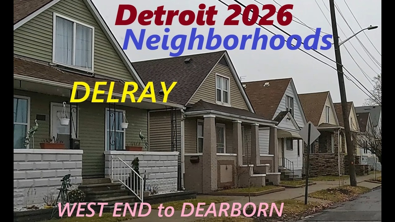 Driving Detroit's Delray Neighborhood in 2026: Fixed up Houses; Lots of Land; Few Bandos Remain.