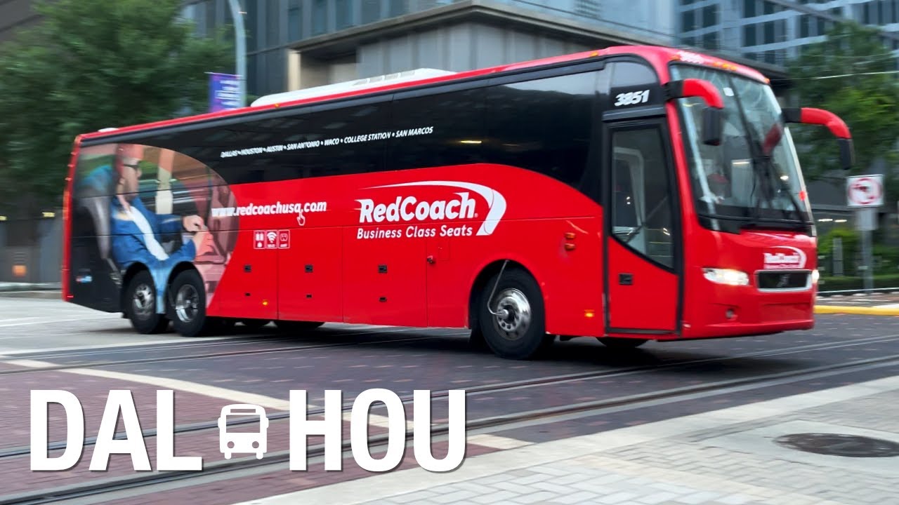 RedCoach, Dallas to Houston Texas, Bus Trip Report, 4K