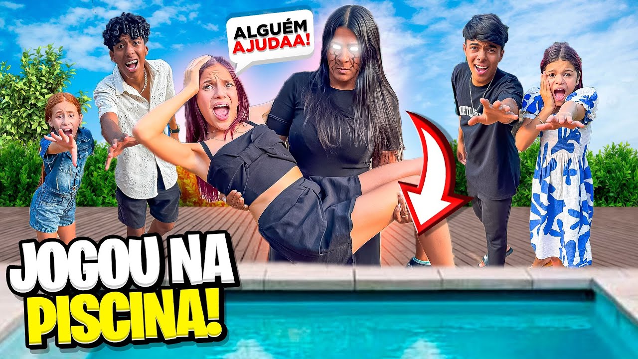 A CLONE JOGOU A JESSICA NA PISCINA! ESTEVÃO E GABRIEL VÃO TER QUE SALVÁ-LA !