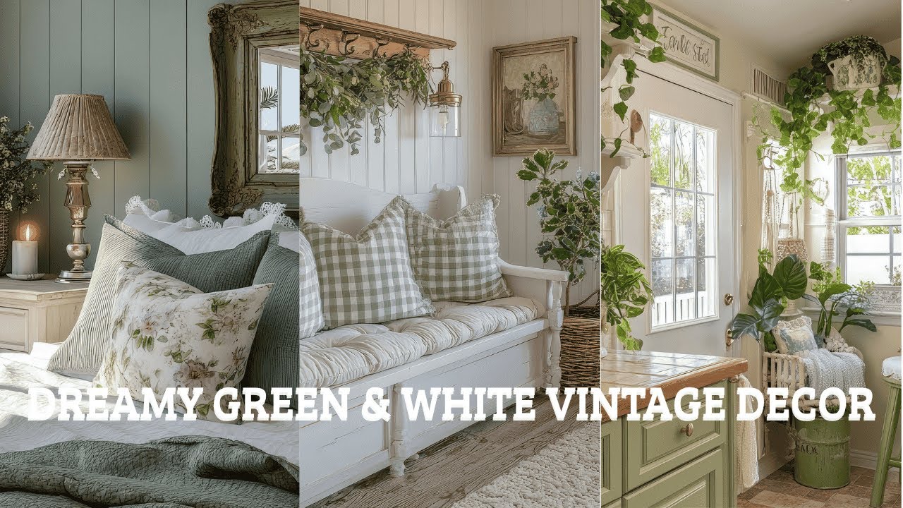 Tiny Spring Cottage Tour: 25 Dreamy Green & White Vintage Decor Ideas You’ll Want to Copy!