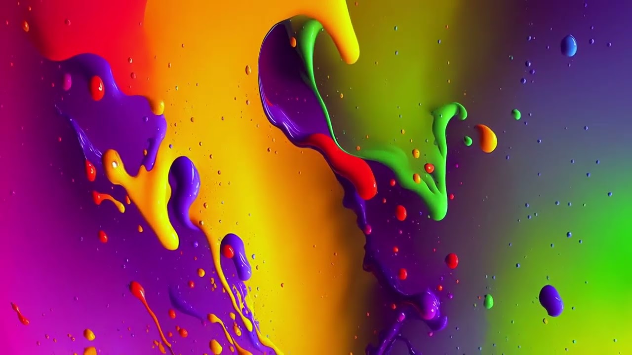Video Background (No Sound) - Abstract Liquid Colors, Screensaver