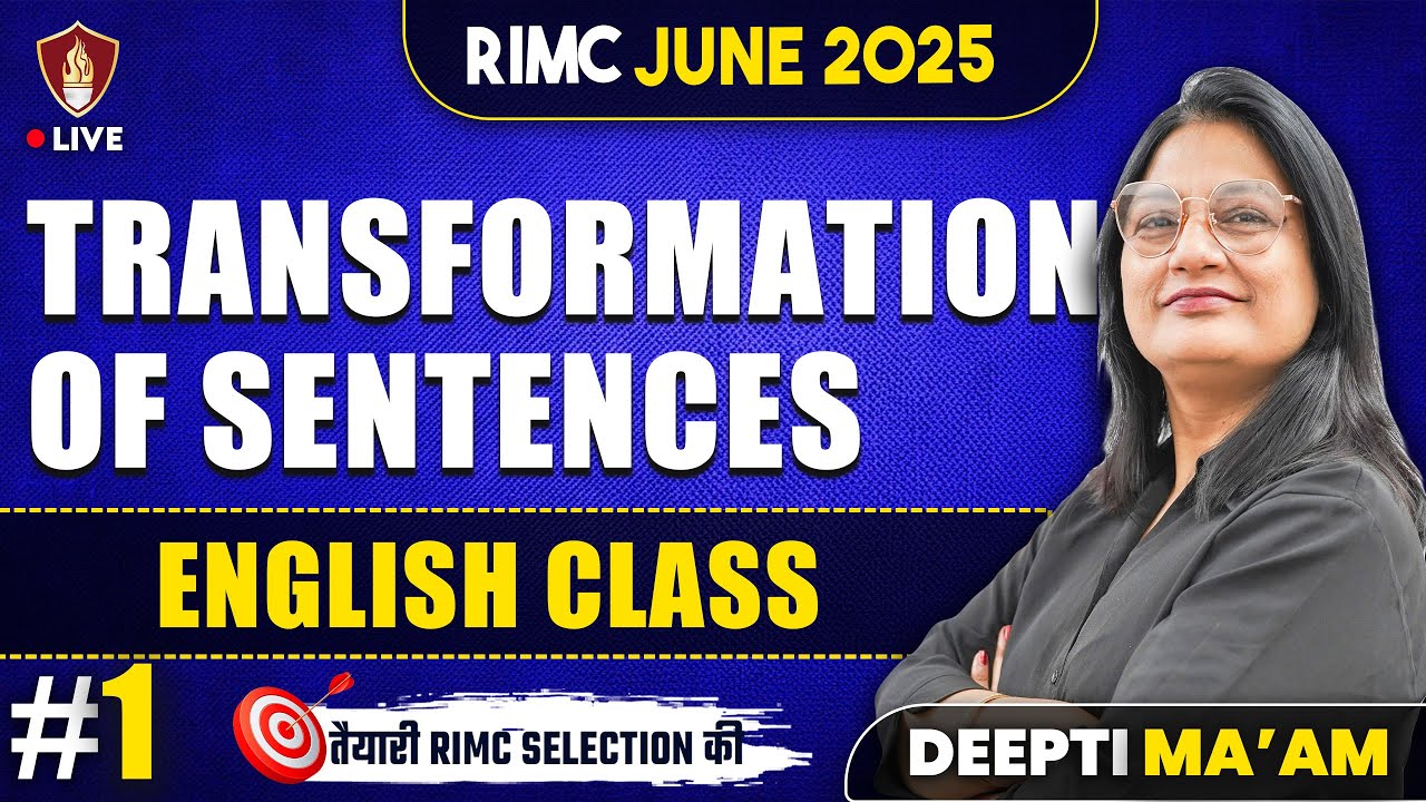 RIMC Transformation Of Sentences | RIMC English Grammar Preparation 2025 | Deepti Ma'am