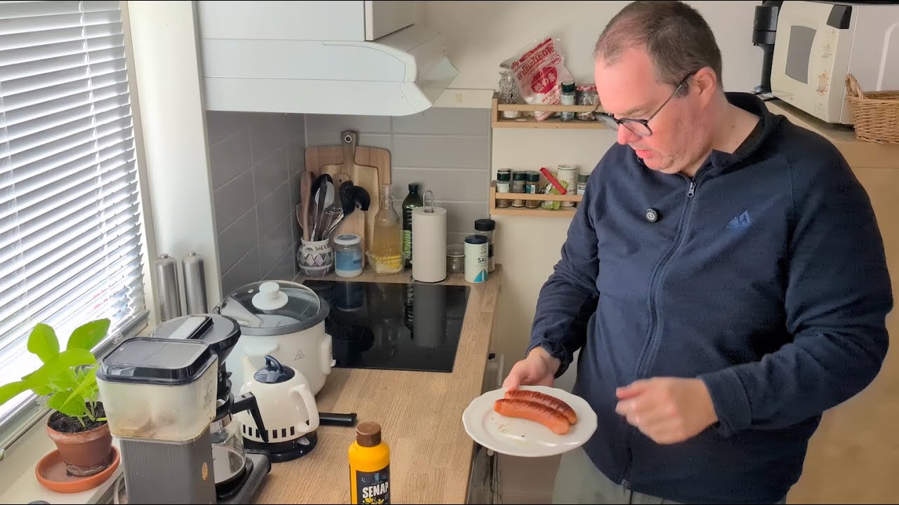 Det blev grillkorv till frukost